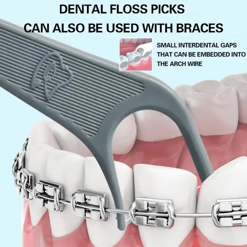 60-Pack Orthodontic Flossers for Braces – Dental Floss Picks Orthodontic Floss Picks SWANS