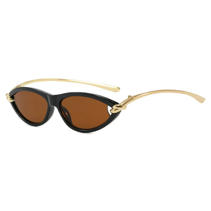 Y2K Vintage Cat Eye Sunglasses UV400 Gradient – Women Cat Eye Sunglasses SWANS Black Brown