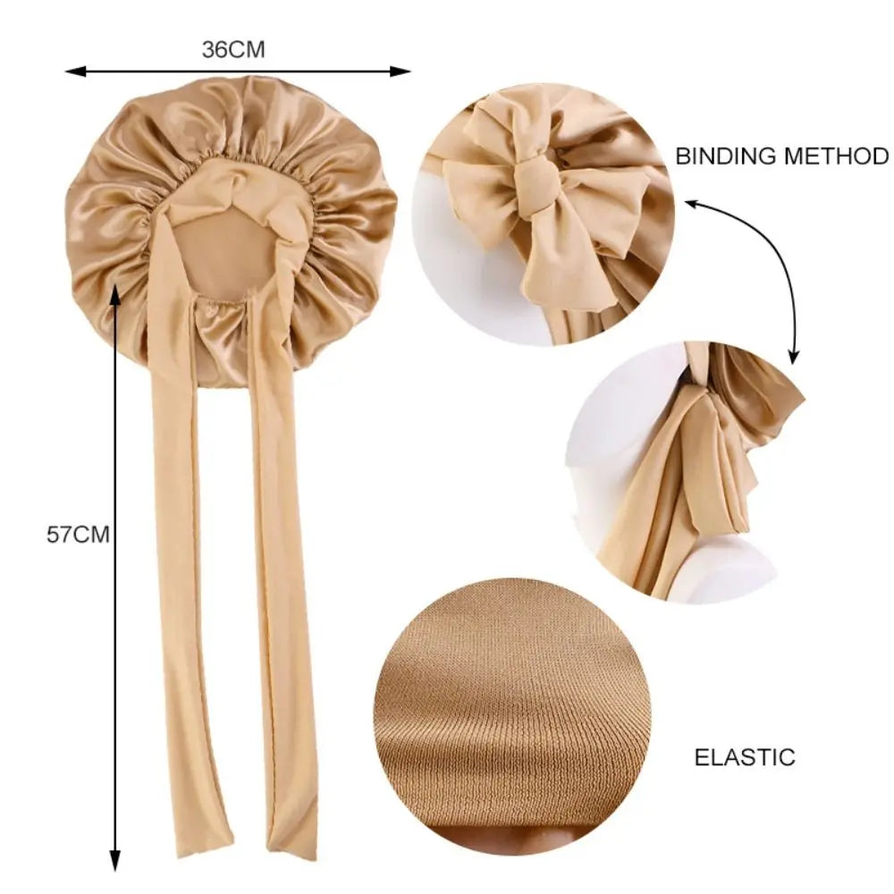 Satin Sleep Cap Turban Bonnet Wide Headband | Hair Care Satin Sleep Bonnet SWANS