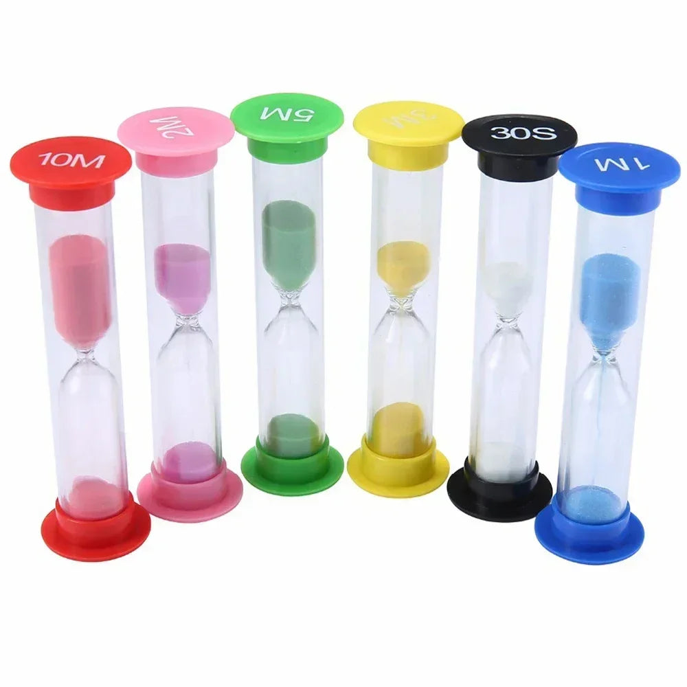 6-Pack Colorful Sand Timer Hourglass Set – 30s to 10 Min Sand Timer Set SWANS