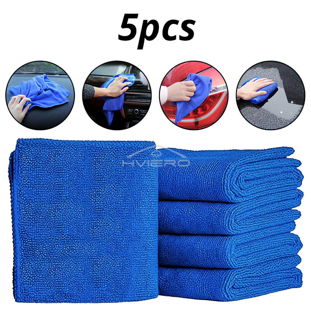 HVIERO Microfiber Car Cleaning Towels 2/5/10 Pack 25×25cm Car Detailing Towel SWANS 5pcs