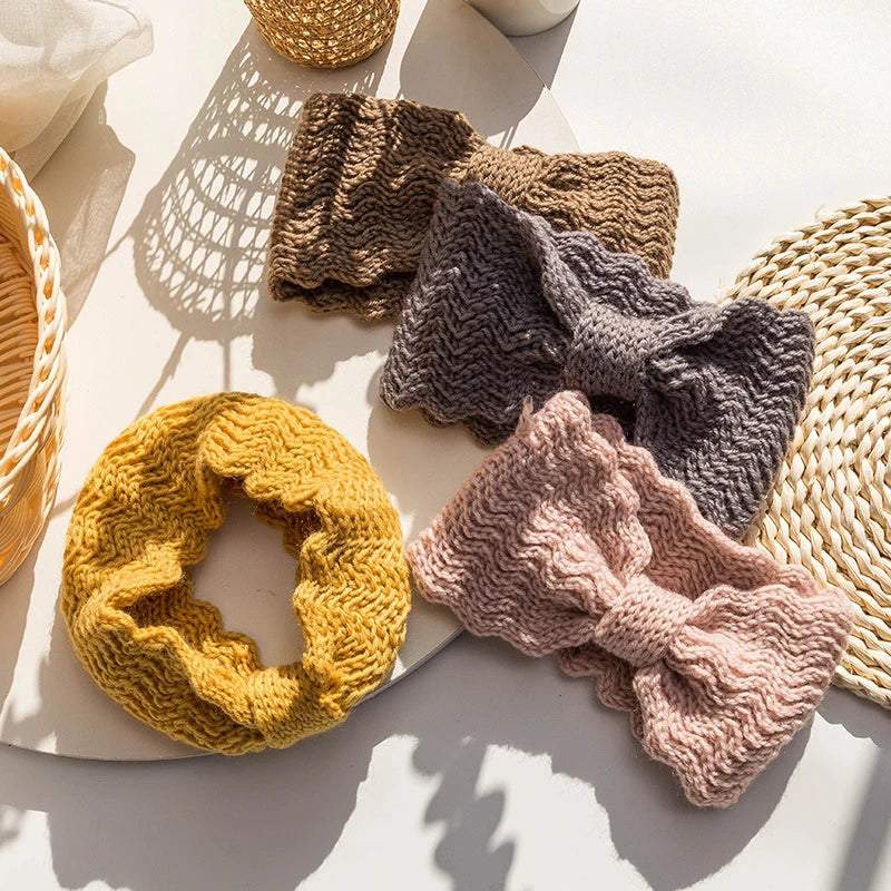 Women's Twist Knit Wide Headband – Soft Elastic Turban Wrap Knit Turban Headband SWANS