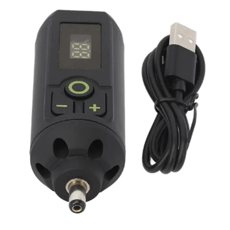 Wireless Tattoo Battery Power Supply – LCD, Type-C, DC Tattoo Power Supply SWANS Black DC