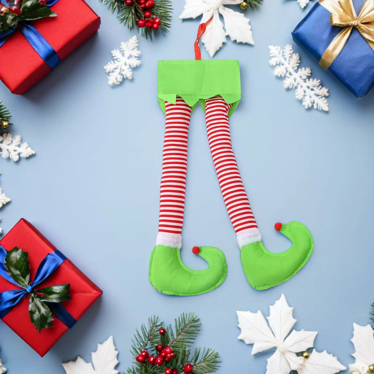 3-Pack Stuffed Christmas Elf Leg Ornaments 17.3" – Holiday Decor Christmas Elf Ornaments SWANS