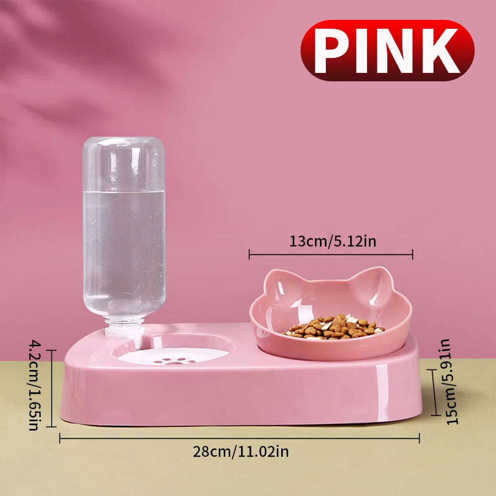 SWANS Double Pet Bowl – Auto Water Feeder for Cats & Dogs Double Pet Bowl SWANS PINK