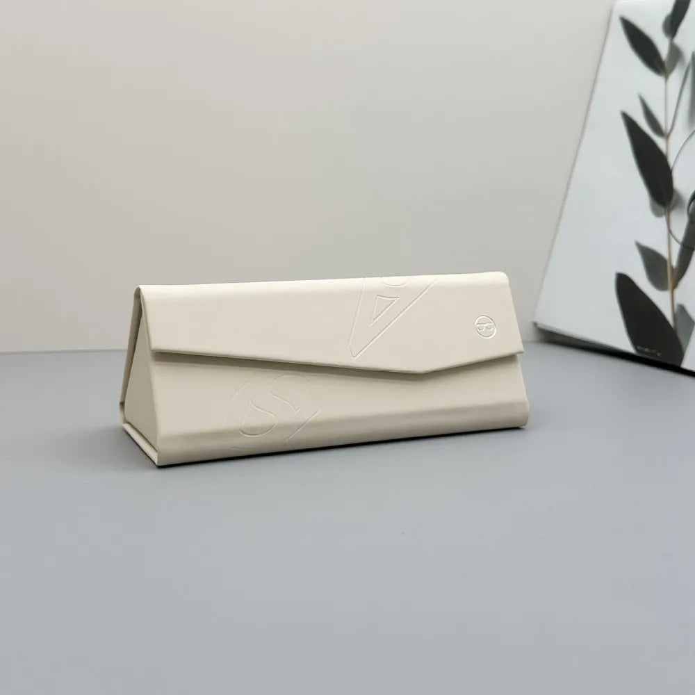 Retro Foldable Leather Glasses Case – Triangle Sunglasses Box Eyewear Glasses Case SWANS