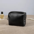 Mini PU Leather Zipper Pouch – Compact Multifunction Organizer Mini Zipper Pouch SWANS Black