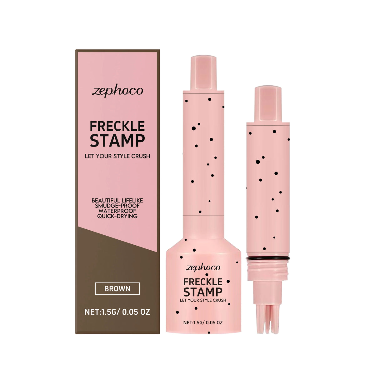 Zephoco 5-Point Freckle Stamp Pen – Waterproof Sun-Kissed Faux Freckle Stamp Pen SWANS Brown