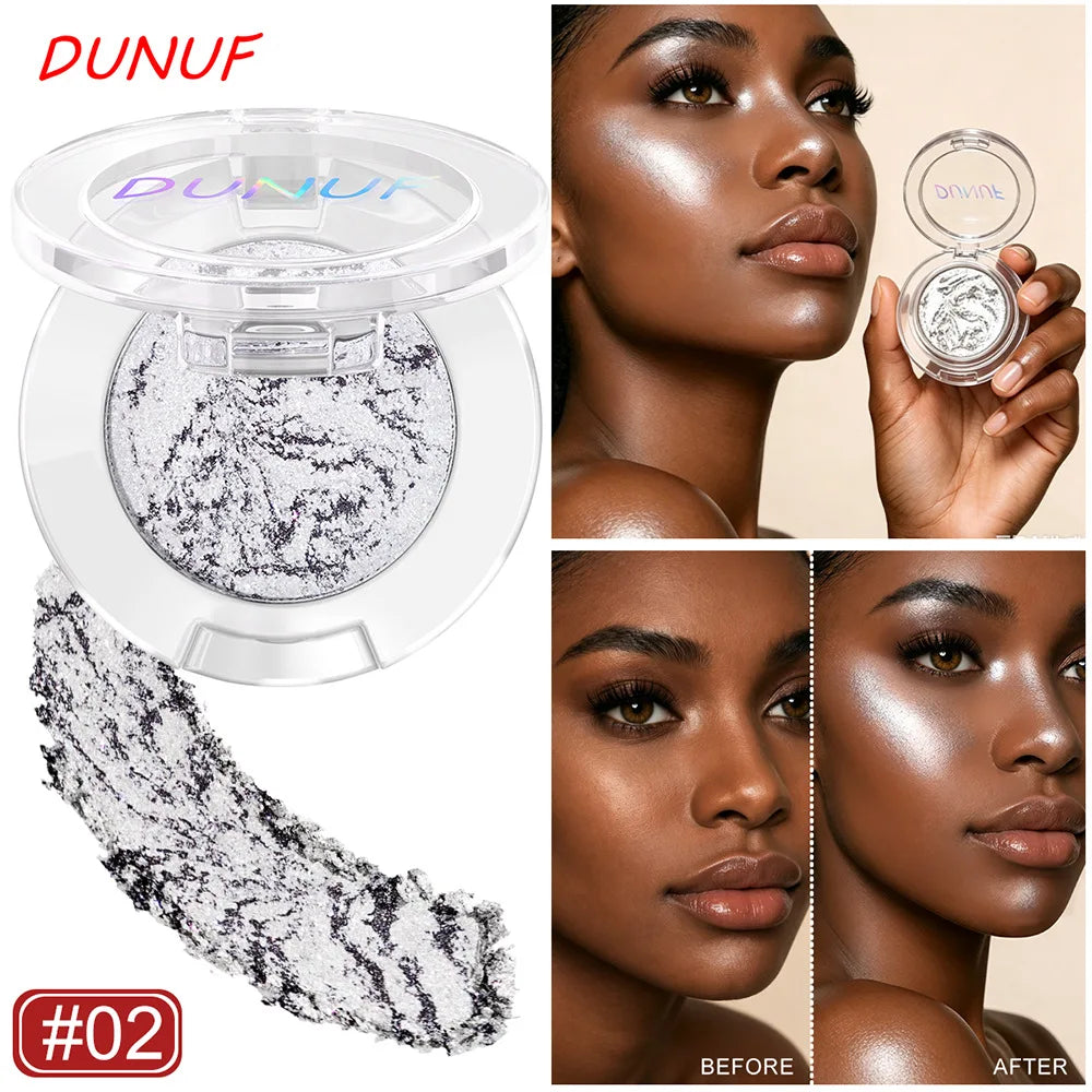 Shimmer Marble Highlighter Palette – 4-in-1 Bronzer & Eyeshadow Highlighter Palette SWANS DU6SGG-02