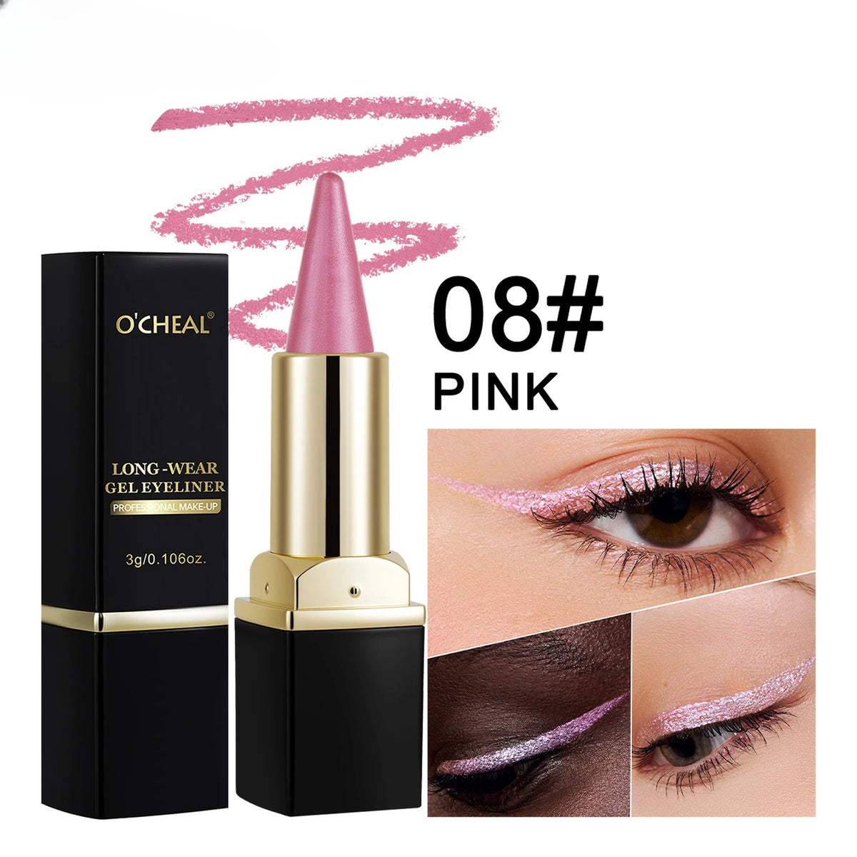8-Color Waterproof Cream Eyeliner Stick – All-Day Transfer-Proof Cream Eyeliner Stick SWANS 8805-08