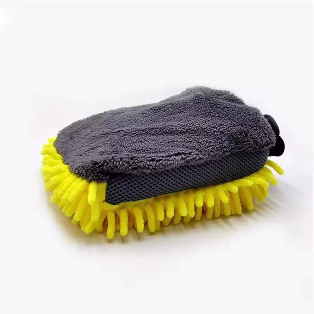 Microfiber Chenille Car Wash Gloves – Waterproof Mitt 1/5 Pack Car Wash Mitt SWANS Yellow 1Pc