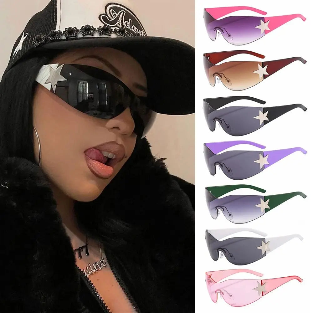 Y2K Oversized Goggle Wrap Around Sunglasses – Unisex UV Goggle Sunglasses SWANS