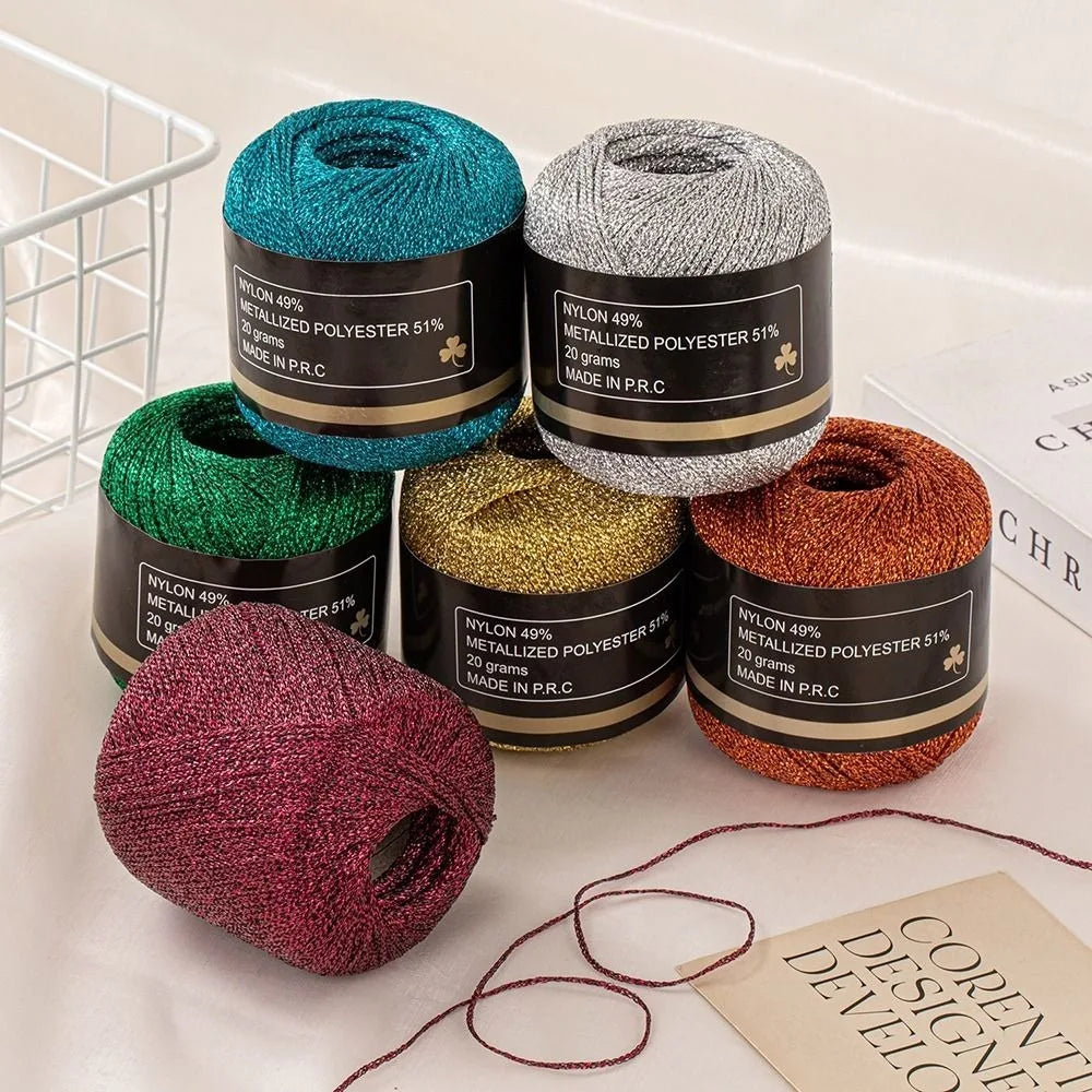 Metallic Gold Silver Weaving Thread 1mm 120M DIY Craft Yarn Metallic Craft Thread SWANS