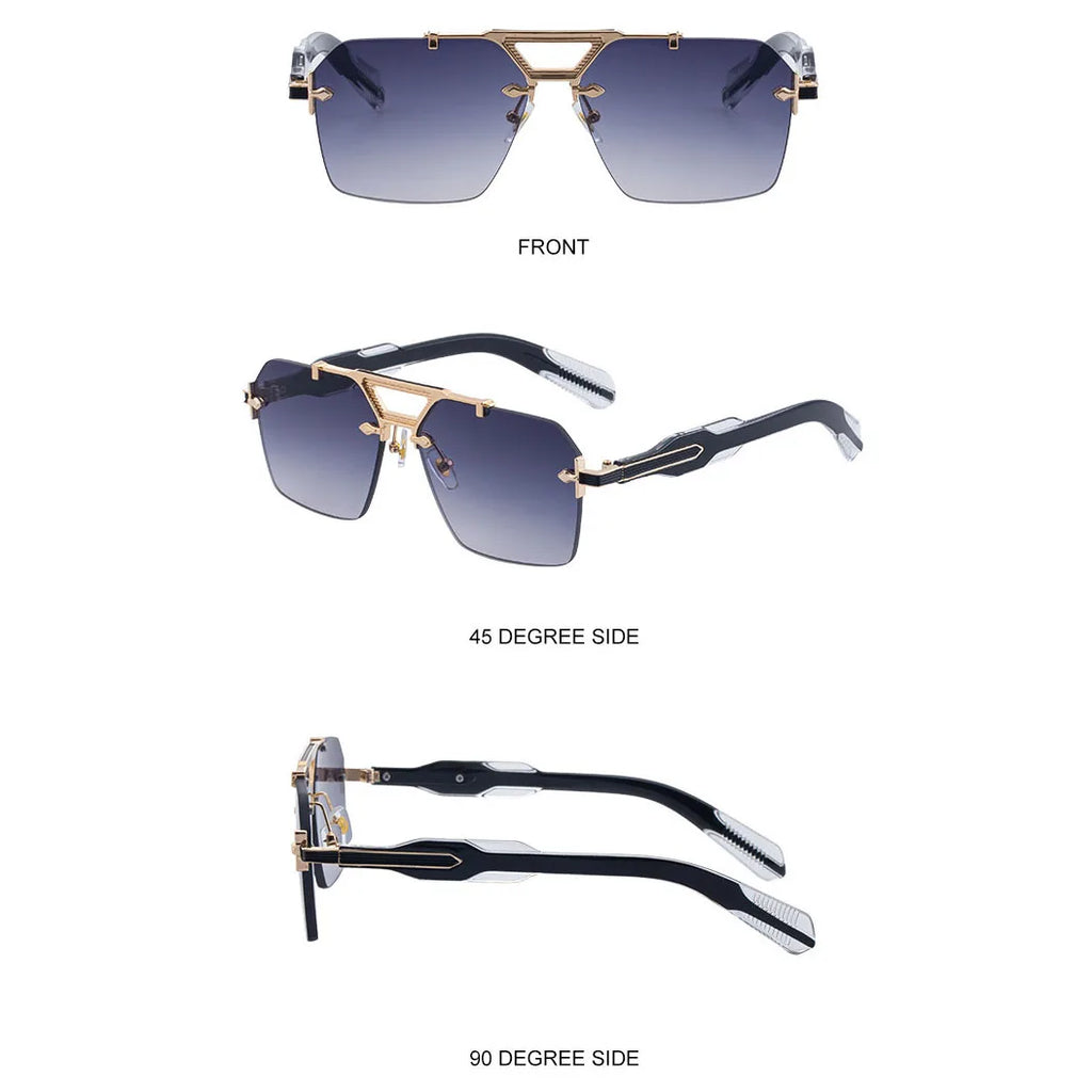 TOYEARN Rimless Pilot Sunglasses UV400 Unisex Vintage Pilot Sunglasses SWANS