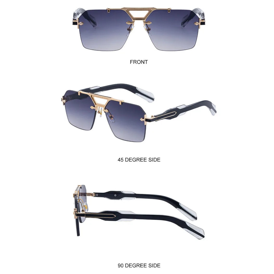TOYEARN Rimless Pilot Sunglasses UV400 Unisex Vintage Pilot Sunglasses SWANS