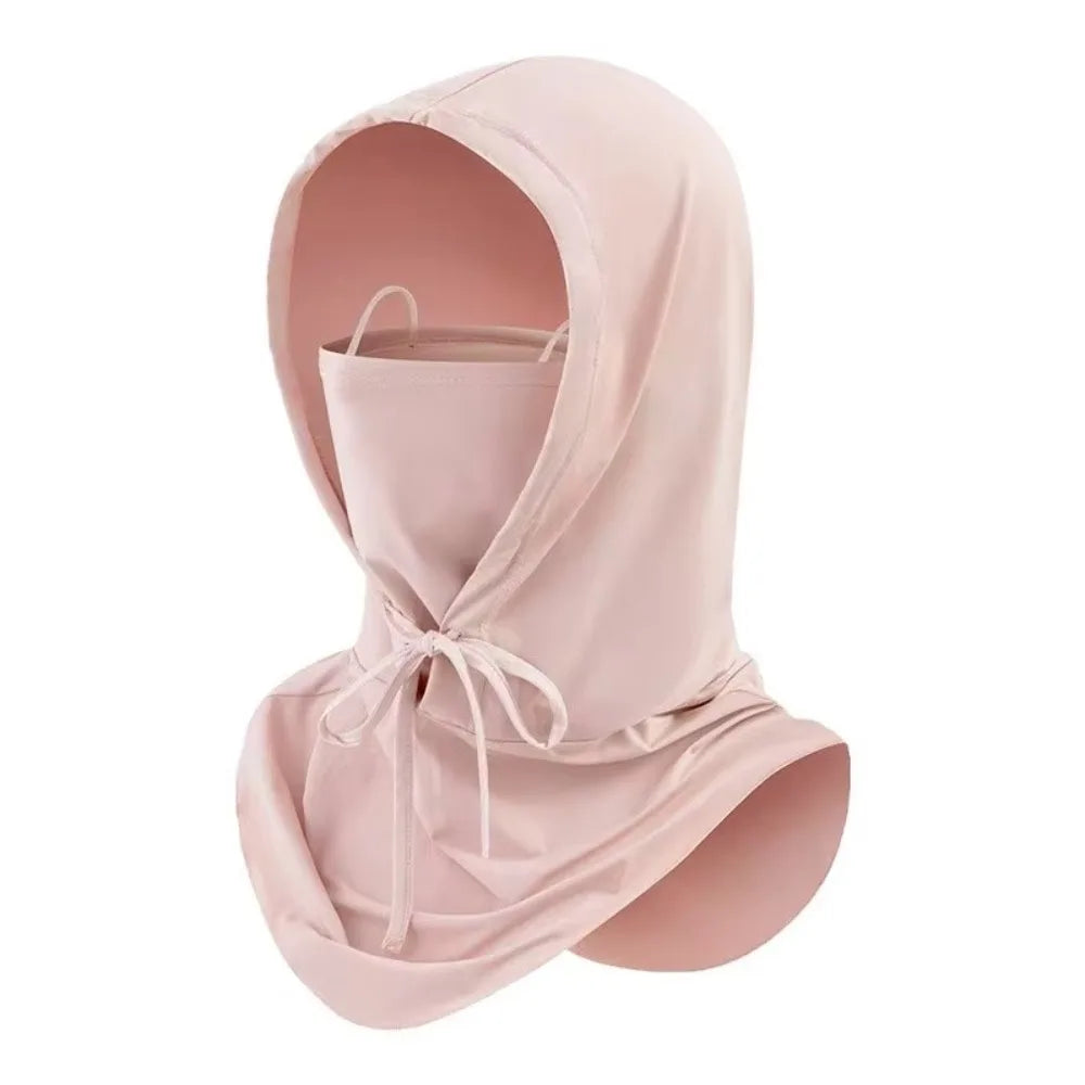 Ice Silk UV Sun Mask – Breathable Full Face Cover, Unisex Sun Face Mask SWANS Pink