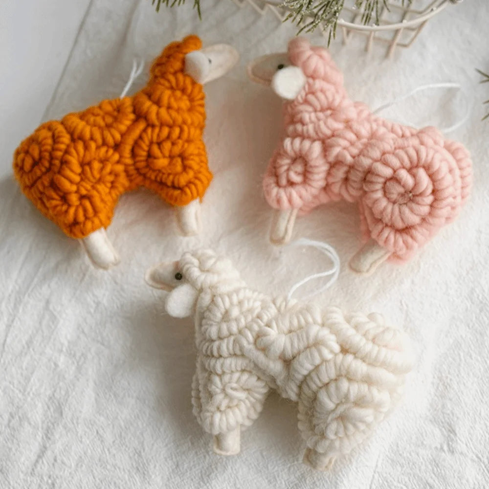 Wool Felt Sheep Christmas Ornament – Cute Hanging Pendant Christmas Ornament SWANS