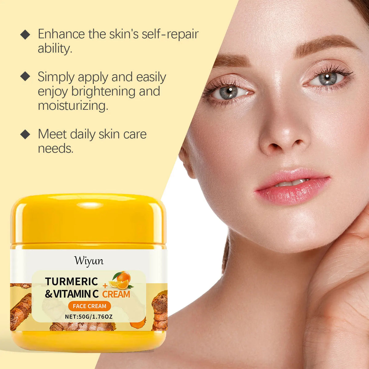 WIYUN Turmeric Vitamin C Brightening Facial Cream 50g Brightening Face Cream SWANS