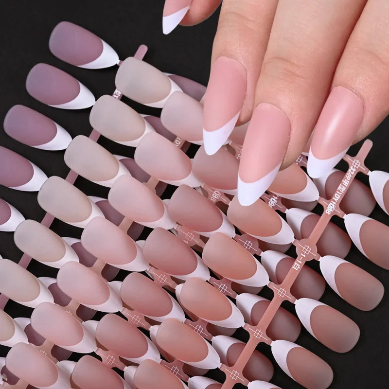 150-Pack French Matte False Nails – Nude Pink Ballet Tips False Nail Tips SWANS