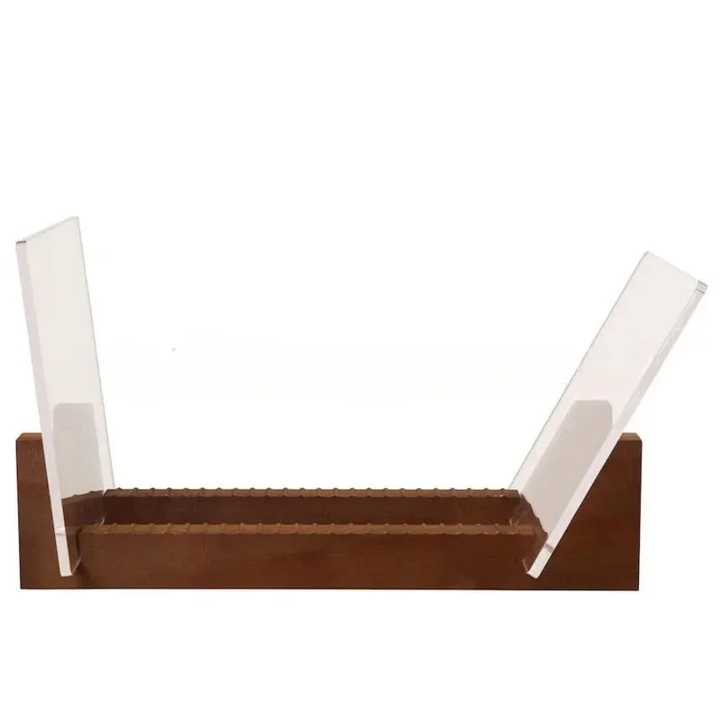 Vinyl Record Storage Stand – Wood & Acrylic Large Capacity LP Rack Vinyl Record Rack SWANS Coffee