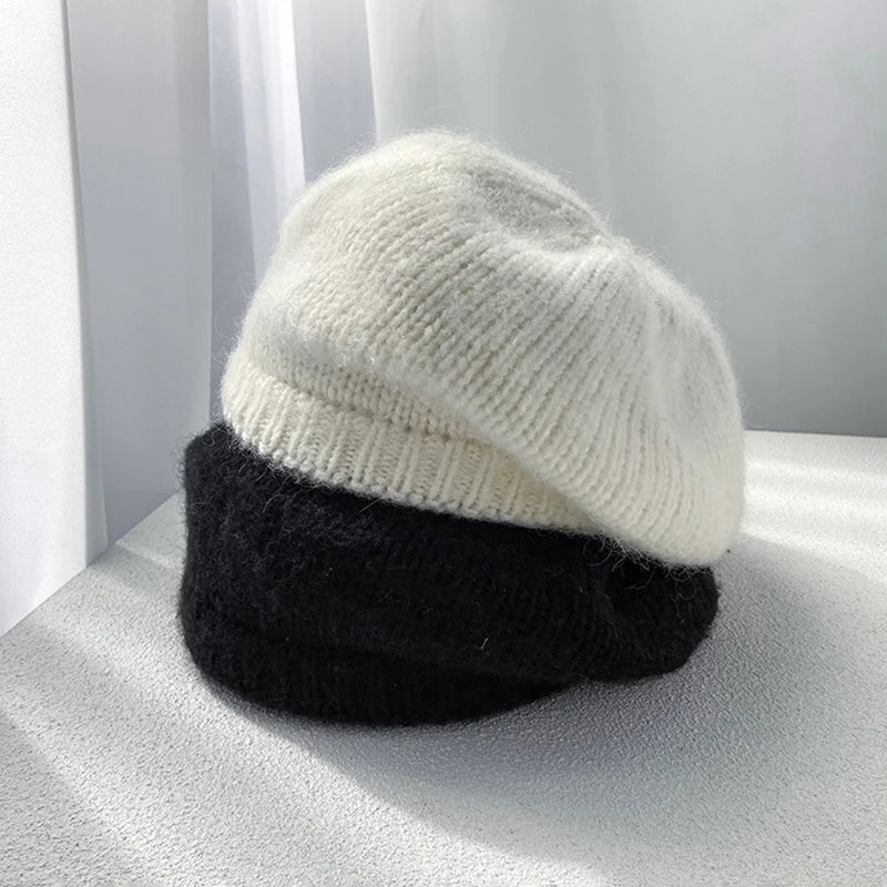 Women's Wool Blend Beret – Warm Knit French Artist Cap Women's Beret Hat SWANS