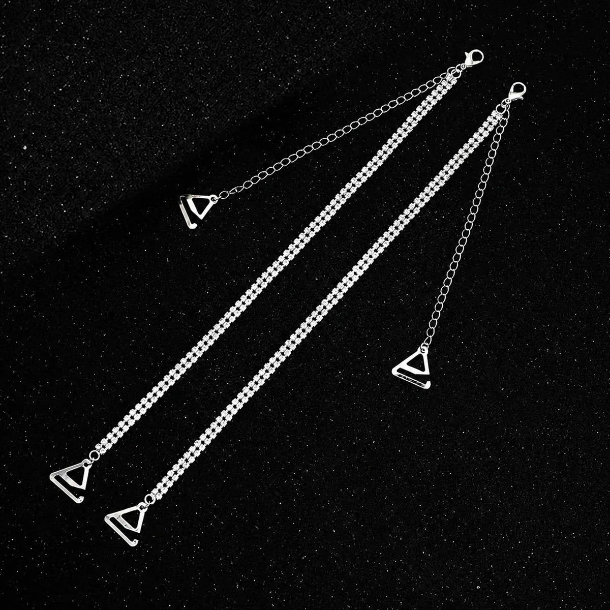 Rhinestone & Pearl Adjustable Decorative Bra Straps for Women Decorative Bra Straps SWANS X548 One Size