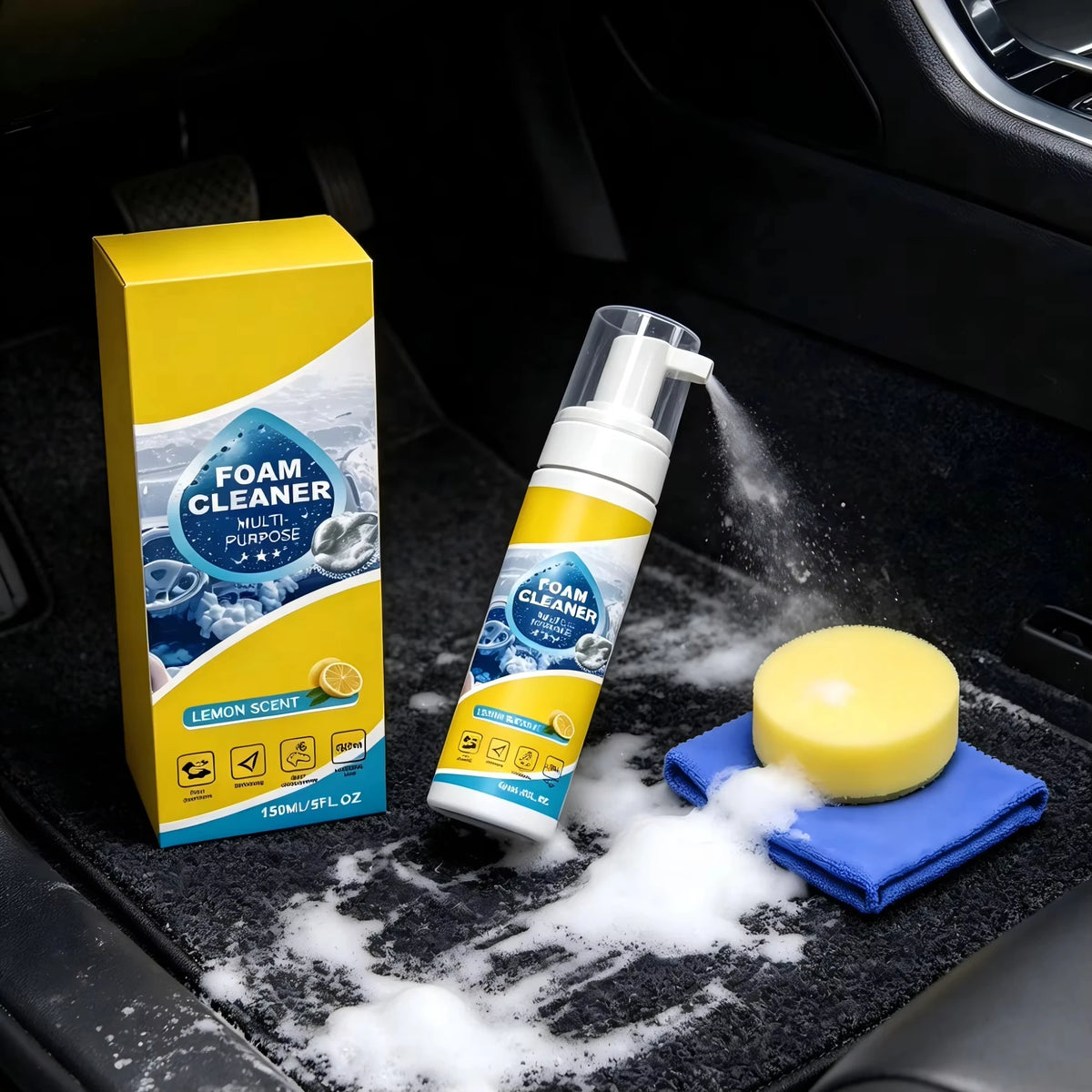 SWANS Foam Car Interior Cleaner 150ml – Leather & Upholstery Kit Car Interior Cleaner SWANS