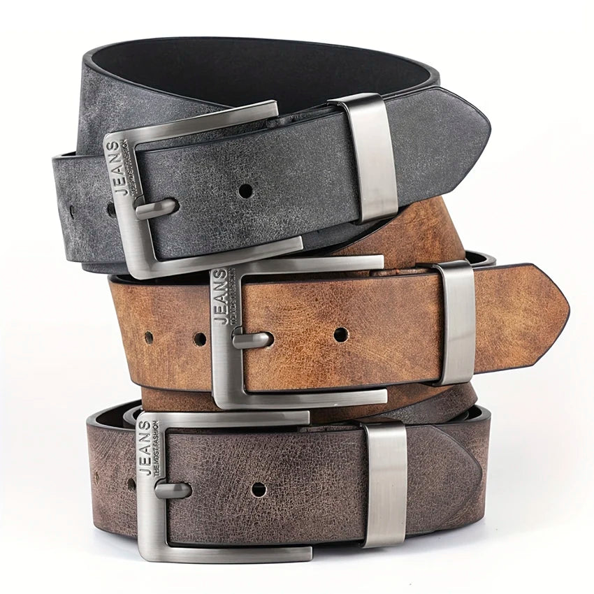 Men's PU Leather Belt Metal Pin Buckle – Casual & Business Men's Leather Belt SWANS