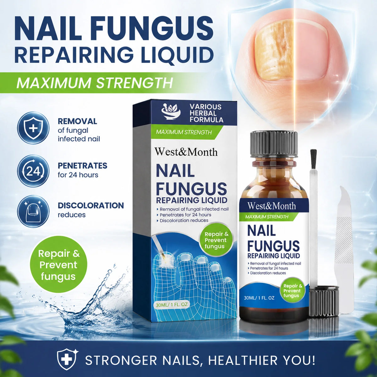 Herbal Nail Repair Liquid – Strengthens & Restores Nails Nail Treatment Liquid SWANS