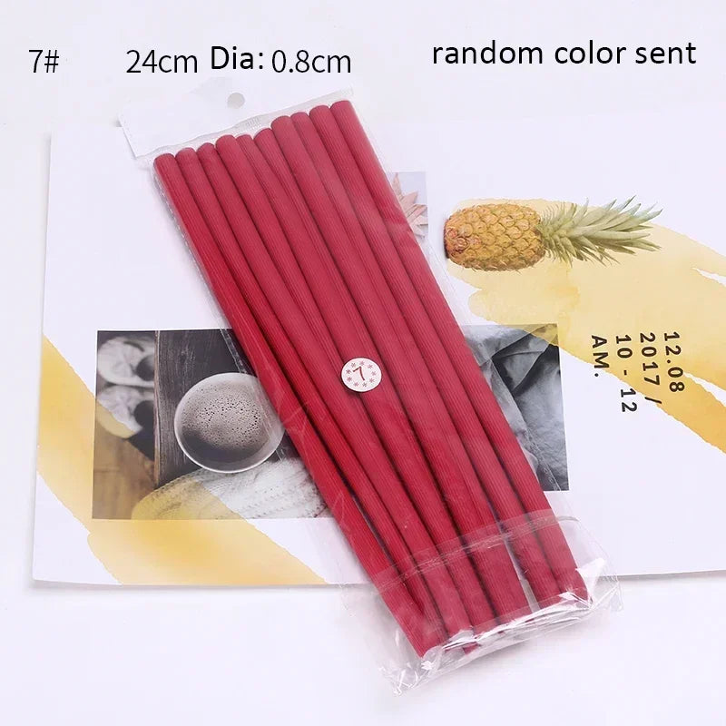 10-Pack Heatless Foam Hair Curlers – Flexible Bendy Rollers Hair Curling Rollers SWANS random color 0.8cm