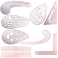 Tailor Measuring Ruler Kit 4/5/6/9Pcs – Sewing Quilting Tools Sewing Ruler Set SWANS 9Pcs