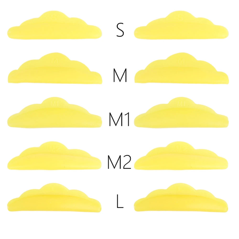 5 Pairs Silicone Lash Lifting Perm Pads – Reusable Eyelash Tool Lash Lifting Pads SWANS yellow