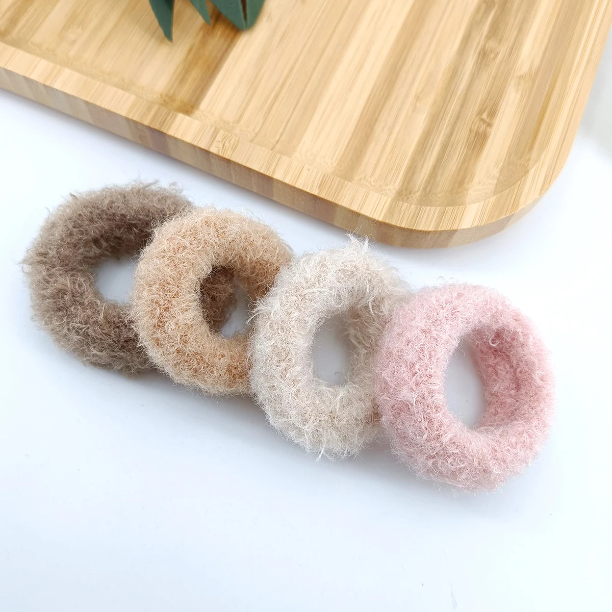 4-Pack Plush Scrunchies – Colorful Hair Ties for Women & Girls Plush Scrunchie Set SWANS 4 PCS MIX