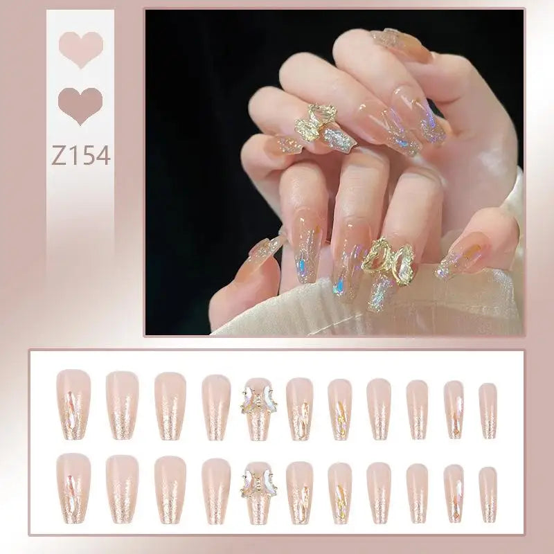 Press-On French Tip Acrylic Nails – 24pc Short Fake Nail Set