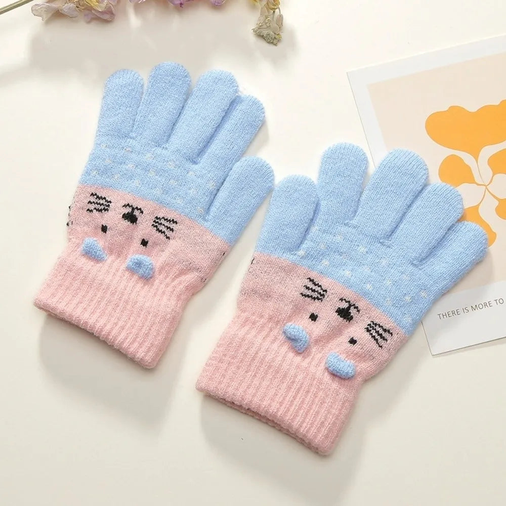 Kids Winter Knitted Mittens – Warm Windproof Gloves Ages 3–10 Kids Winter Mittens SWANS