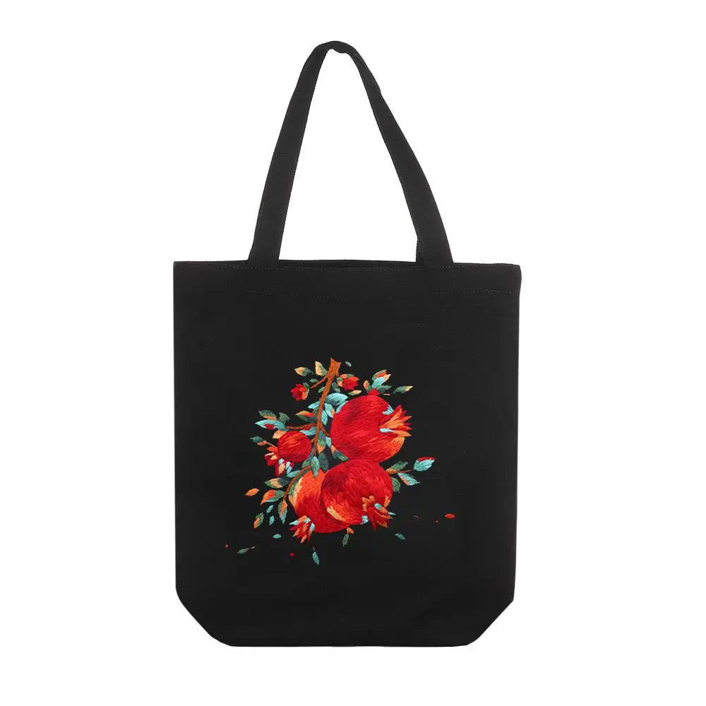 Flower Embroidery Kit with Canvas Tote Bag – Beginner DIY