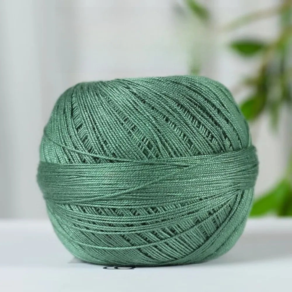 Size 7 Lace Crochet Thread Yarn – Soft Mercerized Cotton 50g Lace Crochet Yarn SWANS Dark Green