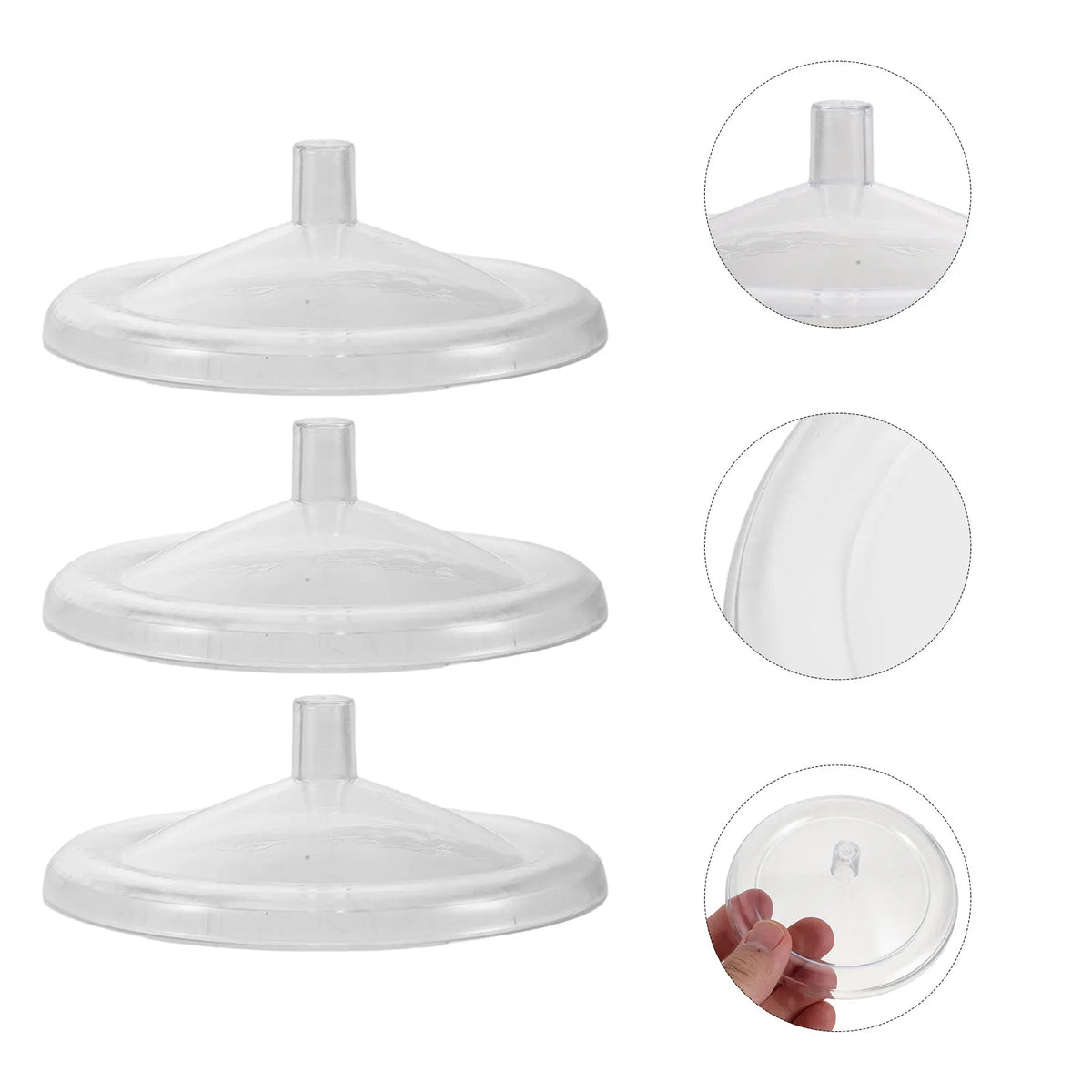 3-Pack Clear Stackable Cup Lids – Universal Dustproof Mug Covers Cup Lid Set SWANS Default Title