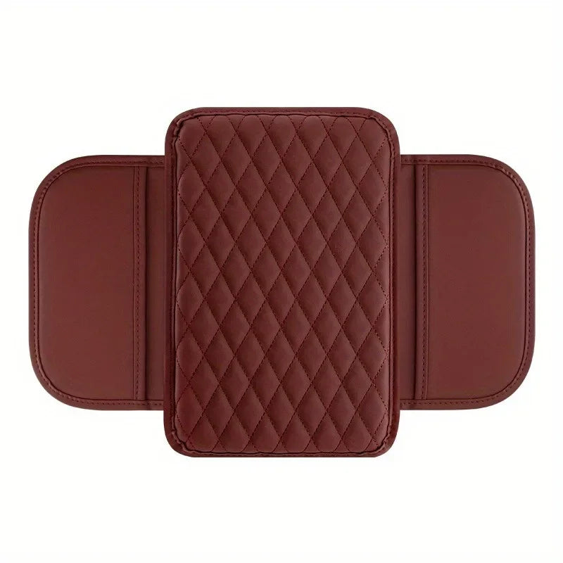 Universal Diamond PU Leather Car Armrest Cover + Side Pockets Car Armrest Cover SWANS