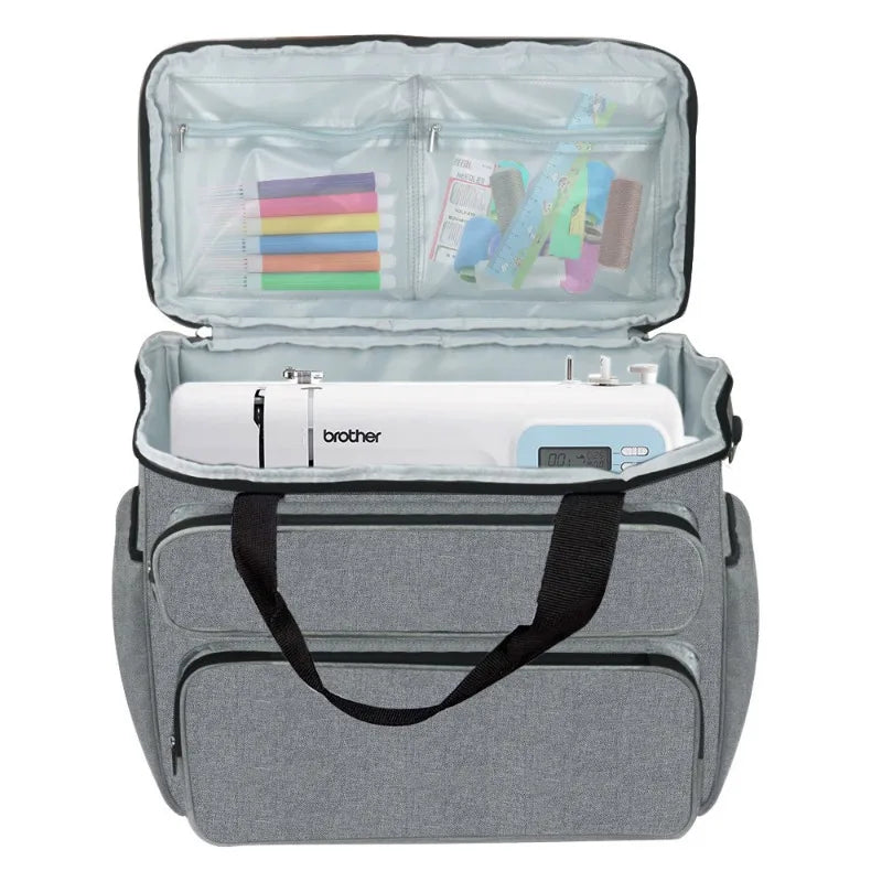 Universal Sewing Machine Carry Bag – Large Capacity Organizer Sewing Machine Bag SWANS Gray 34x20x41cm