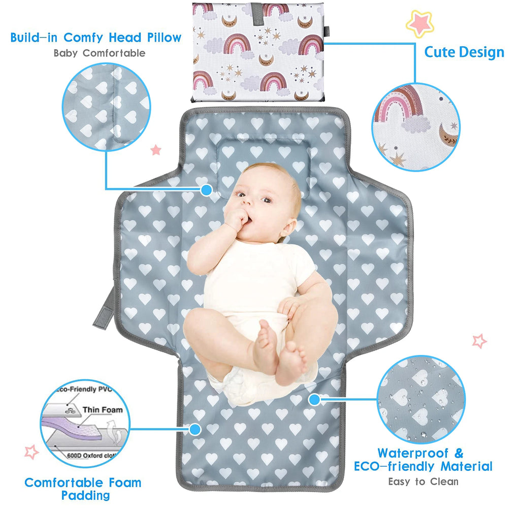 Waterproof Foldable Baby Changing Mat – Portable Diaper Pad Baby Changing Mat SWANS