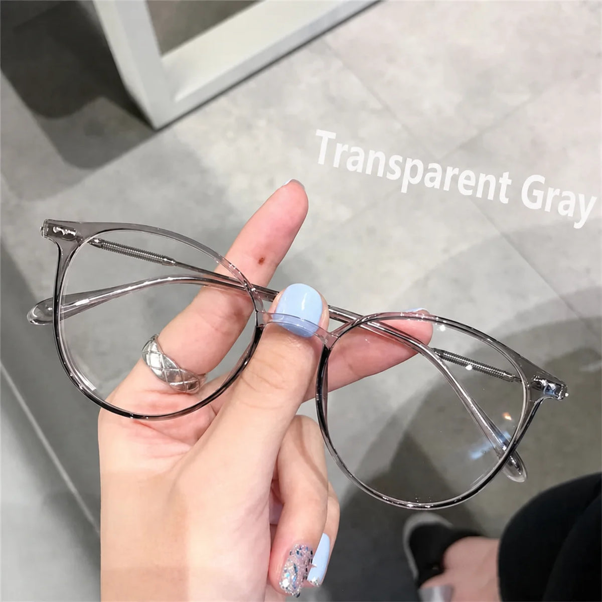 Ultra-Light Anti-Blue Light Glasses UV400 Full Rim Frames Eyeglass Frames SWANS Light Grey