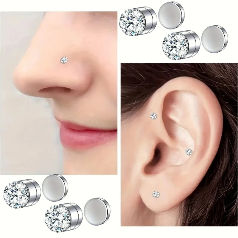 Magnetic Fake Nose Stud & Ear Clip Set – No Piercing Jewelry Fashion Jewelry Set SWANS