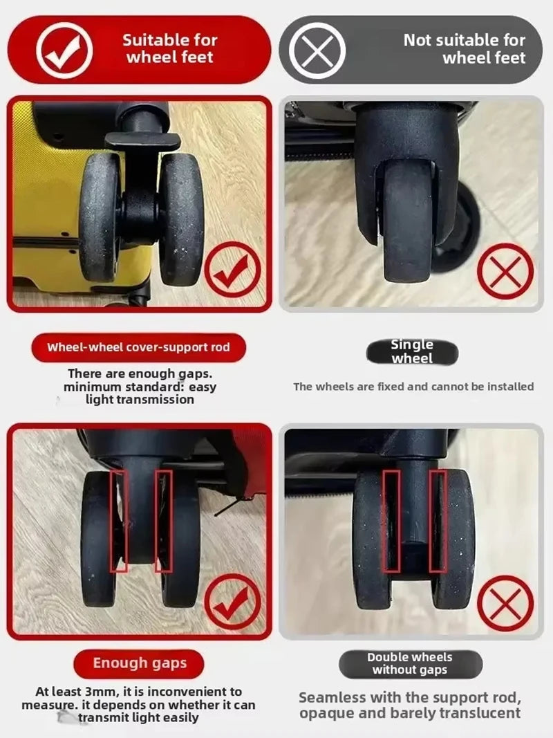 8-Pack Silicone Luggage Wheel Covers – Universal Caster Protectors Luggage Wheel Covers SWANS