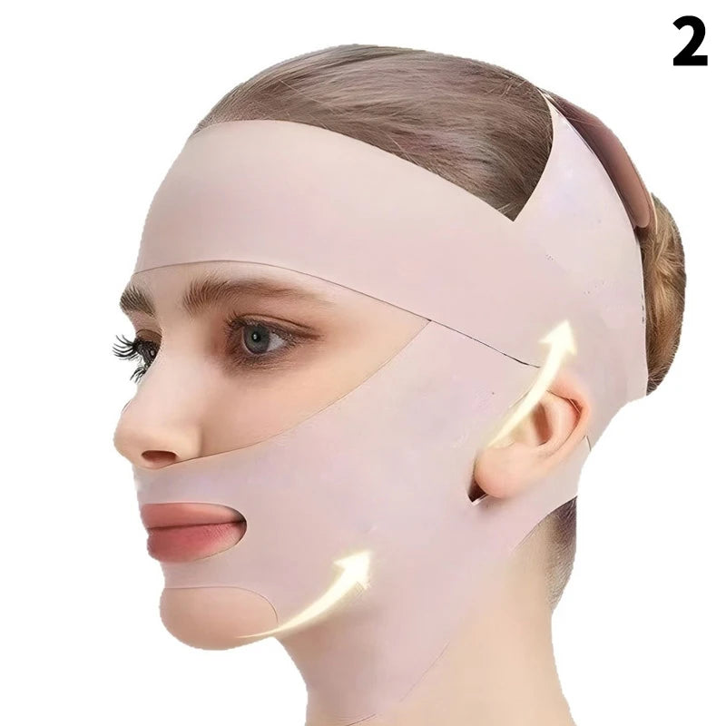 V-Line Face Lifting Belt – Double-Deck Chin Tightener Strap Face Lifting Strap SWANS 2 Purple