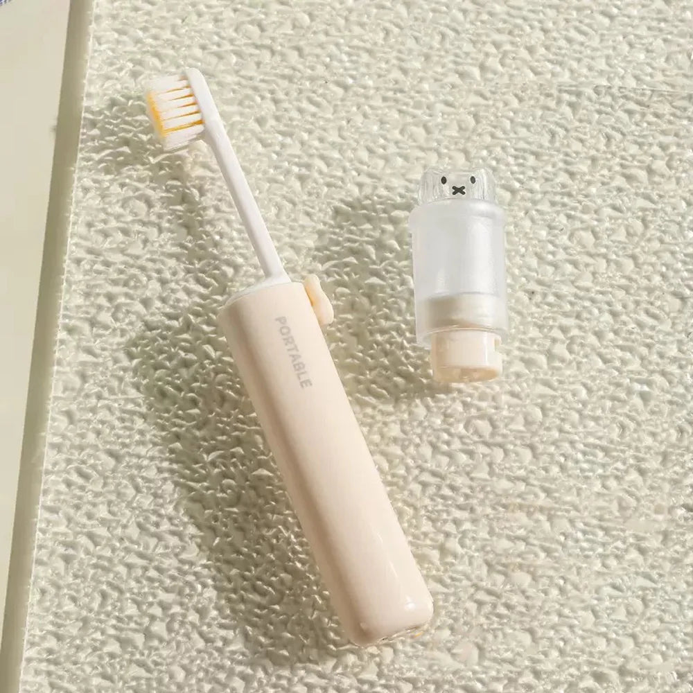 SWANS Foldable 2-in-1 Travel Toothbrush with Toothpaste Storage Travel Toothbrush Set SWANS