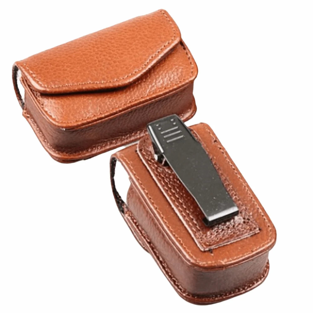 Women's Leather Eyewear Case – Foldable Belt Wearable Glasses Box Eyewear Case SWANS