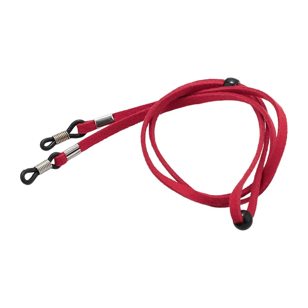 Suede Eyeglasses Retainer Strap – Elastic Holder Cord 71cm Eyewear Retainer Strap SWANS Red
