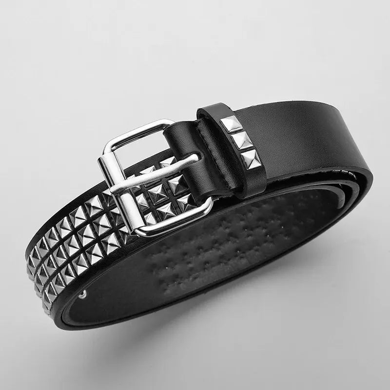 Y2K Punk Rivet Belt – Unisex Rock Style PU Fashion Belt Punk Rivet Belt SWANS
