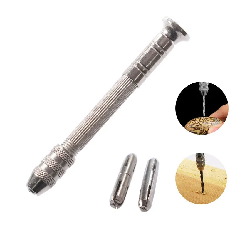 Mini Hand Drill 0.8–3.0mm Pin Vise & Twist Bits for Crafts Manual Pin Vise Drill SWANS